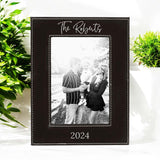 4x6, 5x7, 8x10 Family Name with Year Personalized Leather Photo Frame