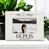 4x6, 5x7, 8x10 Mr & Mrs Personalized Leather Photo Frame