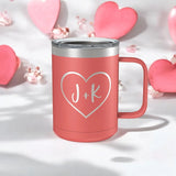 Personalized Initial Heart Insulated Coffee Camp Mug