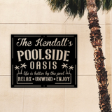 Personalized Family Poolside Oasis Sign