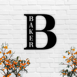 Last Name Initial Metal Sign