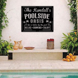 Personalized Family Poolside Oasis Sign