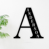Last Name Initial Metal Sign