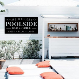 Custom Name Poolside Bar and Grill Metal Sign
