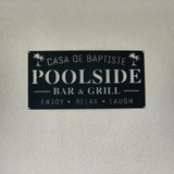 Custom Name Poolside Bar and Grill Metal Sign