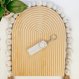 White LED Flashlight Alarm Keychain