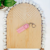 Pink LED Flashlight Alarm Keychain