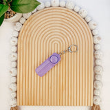 Purple LED Flashlight Alarm Keychain