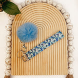 Blue Me Away Leather Keychain