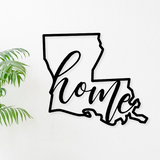 Louisiana Shaped Home Metal Sign
