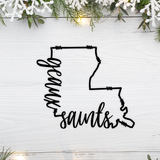Geaux Saints Louisiana Shaped Metal Sign