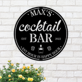 Cocktail Bar Metal Sign