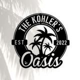 Family Name Oasis Metal Sign
