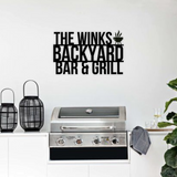 Backyard Bar & Grill Metal Sign with Name