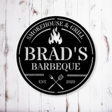 Smokehouse & Grill Personalized Barbeque Metal Sign