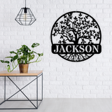 Tree of Life Metal Art Wall Décor with Family Name