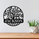 Tree of Life Metal Art Wall Décor with Family Name