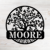Tree of Life Metal Art Wall Décor with Family Name