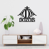 Initial Monogram Family Name Metal Sign
