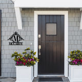 Initial Monogram Family Name Metal Sign