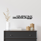 Modern Family Name Metal Sign