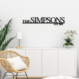 Modern Family Name Metal Sign