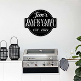 Backyard Bar & Grill Metal Sign