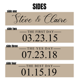 The First Day, The Yes Day, The Best Day Engraved Wood Block