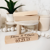 The First Day, The Yes Day, The Best Day Engraved Wood Block