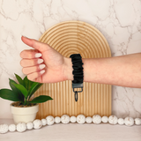 Black Scrunchie Wristlet Keychain