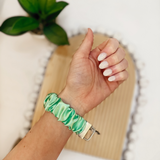 Teal Scrunchie Wristlet Keychain