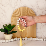 Yellow Silicone Beaded Wristlet Keychain