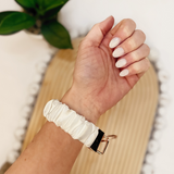 White Scrunchie Wristlet Keychain