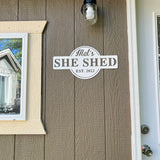 She Shed Personalized Metal Outdoor Sign