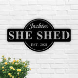 She Shed Personalized Metal Outdoor Sign