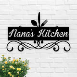 Kitchen Metal Sign with Name