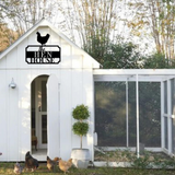 Chicken Coop Metal Sign with Personalized Name