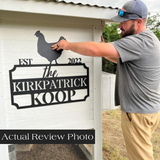 Chicken Coop Metal Sign with Personalized Name