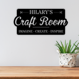 Craft Room Metal Sign with Name