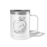 Personalized Teacher Floral Apple Insulated Coffee Camp Mug