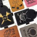 Personalized Leather Golf Bag Tag with Tees