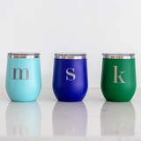 Custom Laser Engraved 12 OZ Stainless Steel Stemless Wine Tumbler with Lid