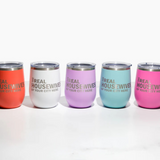 Custom Laser Engraved 12 OZ Stainless Steel Stemless Wine Tumbler with Lid