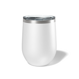 Custom Laser Engraved 12 OZ Stainless Steel Stemless Wine Tumbler with Lid