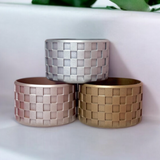 Silver Checkered Metallic Silicone Protective Boot for Tumbler