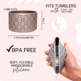 Rose Gold Checkered Silicone Protective Boot for Tumbler