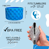 Multi Blue Checkered Silicone Protective Boot for Tumbler