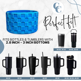 Multi Blue Checkered Silicone Protective Boot for Tumbler