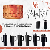 Bellini Shimmer Orange Checkered Silicone Protective Boot for Tumbler