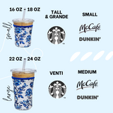 Blue Chinoiserie Insulated Drink Sleeve Coffee Coozie